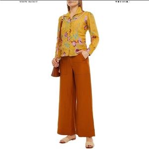 ANTIK BATIK Ossie pintucked printed ramie-gauze shirt Color Yellow Size S/38
